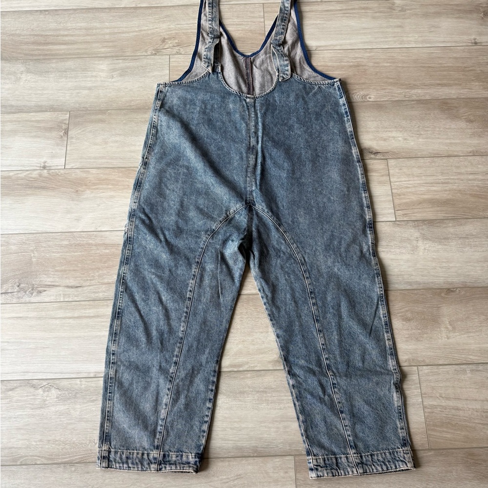 Free People Vintage Wash Denim Overalls